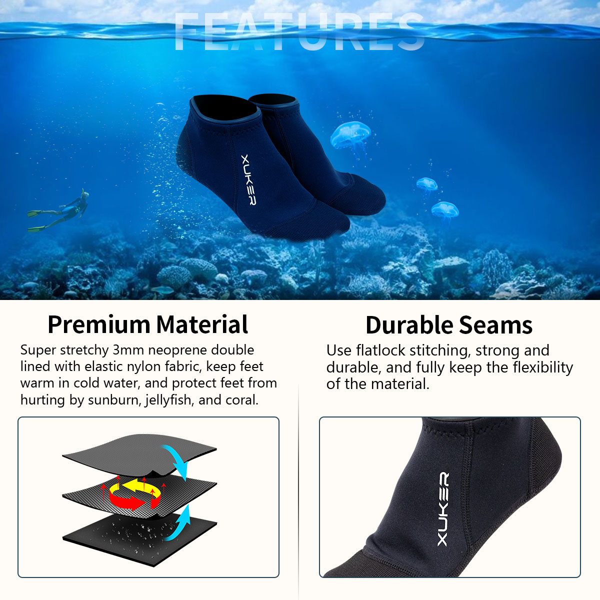 Неопреновые носки 3 мм, пляжны – обзор и цена Fishing Socks